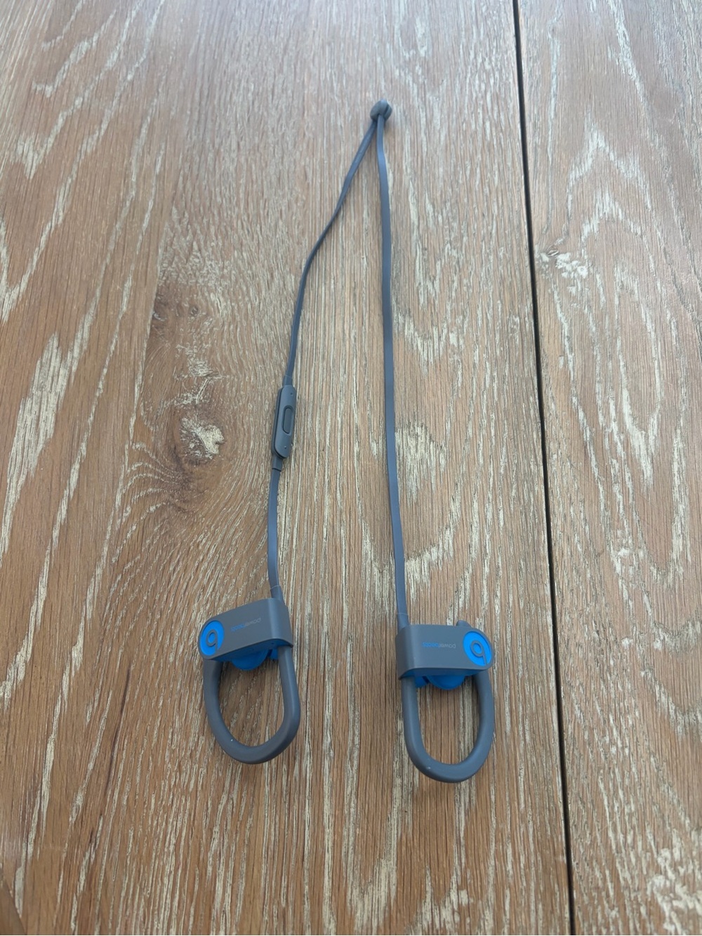 Beats by Dre Powerbeats Wireless Earbuds Gray with Blue Accents